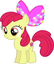 Size: 414x491 | Tagged: safe, edit, edited screencap, imported from derpibooru, screencap, apple bloom, earth pony, pony, twilight time, apple bloom's bow, background removed, bedazzled, bow, cute, female, filly, foal, hair bow, jewels, not a vector, simple background, solo, transparent background