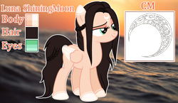 Size: 3476x2020 | Tagged: safe, artist:cindystarlight, imported from derpibooru, oc, oc only, oc:luna shining moon, pegasus, pony, female, mare, reference sheet, solo