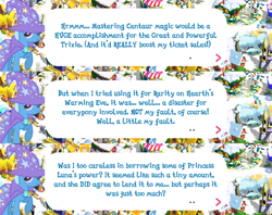 Size: 2048x1619 | Tagged: safe, imported from derpibooru, trixie, pony, unicorn, brooch, cape, clothes, dialogue, dialogue box, event, female, gameloft, hat, implied princess luna, implied rarity, jewelry, mare, mobile game, my little pony: magic princess, official, solo, solo focus, speech bubble, text, trixie's cape, trixie's hat