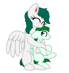 Size: 564x592 | Tagged: safe, imported from derpibooru, oc, oc only, pegasus, pony, base used, colt, female, foal, hug, male, mare, mother and child, mother and son, simple background, white background, wings
