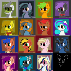 Size: 8000x8000 | Tagged: safe, artist:monycaalot, imported from derpibooru, oc, oc:"horse", oc:arche medley, oc:carrily, oc:cookie crumbler, oc:galder rust, oc:golden blast, oc:greenline, oc:hbg, oc:heart struck, oc:lucia, oc:pixel grip, oc:scrimmy, oc:skittle, oc:star heart, bat pony, earth pony, object pony, original species, pegasus, pony, train pony, unicorn, :p, commission, earth pony oc, glasses, horn, pegasus oc, tongue out, train, unicorn oc, ych result