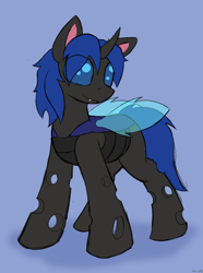 Size: 1924x2580 | Tagged: safe, artist:monycaalot, imported from derpibooru, oc, oc only, oc:swift dawn, changeling, blue changeling, colored sketch, solo