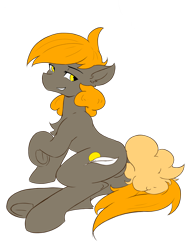 Size: 3456x4608 | Tagged: safe, artist:cirtierest, imported from derpibooru, oc, oc only, oc:cir tierest, earth pony, pony, butt, chest fluff, dock, featureless crotch, plot, simple background, solo, tail, transparent background, underhoof