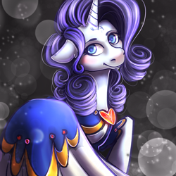 Size: 2048x2048 | Tagged: safe, artist:twiddletwum, imported from derpibooru, rarity, pony, unicorn, blushing, clothes, dress, female, floppy ears, high res, looking at you, mare, nose blush, smiling, smiling at you, solo