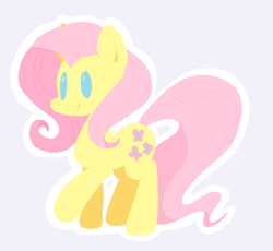 Size: 568x522 | Tagged: safe, artist:tenmathemaiden, imported from derpibooru, fluttershy, pegasus, pony, lineless, outline, simple background, solo, white outline