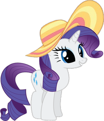 Size: 786x915 | Tagged: safe, editor:incredibubbleirishguy, imported from derpibooru, rarity, pony, unicorn, hat, simple background, solo, summer, sun hat, transparent background