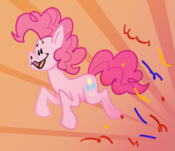 Size: 1971x1699 | Tagged: safe, artist:chal, imported from derpibooru, pinkie pie, earth pony, pony, confetti, dot eyes, female, mare, open mouth, open smile, smiling, solo