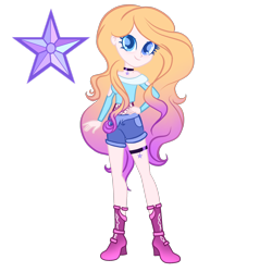 Size: 2048x2048 | Tagged: safe, artist:harmonyvitality-yt, imported from derpibooru, oc, oc only, oc:sylvie caddel, human, equestria girls, base used, boots, clothes, eyelashes, female, high heel boots, non-mlp oc, shoes, shorts, simple background, smiling, solo, transparent background