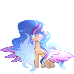 Size: 2048x2048 | Tagged: safe, artist:harmonyvitality-yt, imported from derpibooru, oc, oc only, oc:brooklyn aurora sentry, alicorn, pony, alicorn oc, base used, eyelashes, female, heterochromia, horn, mare, offspring, parent:flash sentry, parent:twilight sparkle, parents:flashlight, simple background, solo, starry wings, transparent background, wings