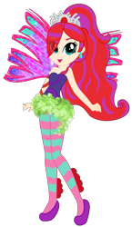 Size: 1179x2037 | Tagged: safe, artist:gihhbloonde, artist:user15432, imported from derpibooru, fairy, human, equestria girls, alternate hairstyle, base used, clothes, colored wings, crossover, crown, ear piercing, earring, equestria girls style, equestria girls-ified, fairy wings, fairyized, final fantasy, fins, gradient wings, jewelry, long hair, looking at you, open mouth, piercing, pink wings, ponytail, red hair, regalia, shoes, simple background, sirenix, sparkly wings, transparent background, white mage, wings, winx, winx club, winxified