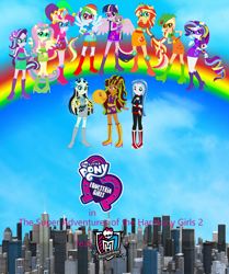 Size: 1786x2141 | Tagged: safe, artist:magical-mama, artist:selenaede, artist:thefandomizer316, artist:user15432, imported from derpibooru, applejack, fluttershy, pinkie pie, rainbow dash, rarity, spike, starlight glimmer, sunset shimmer, twilight sparkle, alicorn, dog, human, undead, werewolf, zombie, equestria girls, barely eqg related, base used, blue dress, bolts, boots, city, clawdeen wolf, clothes, cowboy hat, crossed arms, crossover, cute, cute little fangs, cutie mark on clothes, dress, ear piercing, earring, element of empathy, element of forgiveness, element of generosity, element of honesty, element of justice, element of kindness, element of laughter, element of loyalty, element of magic, elements of harmony, equestria girls logo, equestria girls style, equestria girls-ified, fangs, frankenstein, frankie stein, ghoulia yelps, glasses, gloves, green dress, green shoes, hand on hip, hat, headband, high heel boots, high heels, jewelry, logo, looking at you, mask, monster high, multicolored hair, my little pony logo, new york, new york city, orange dress, pegasus wings, piercing, pink dress, pink shoes, ponied up, purple dress, purple shoes, rainbow, rainbow dress, rainbow hair, rainbow power, rainbow power-ified, rainbow tail, red shoes, shield, shoes, smiling, spike the dog, superhero, superhero costume, tail, tiara, twilight sparkle (alicorn), wings