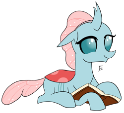 Size: 1520x1390 | Tagged: safe, artist:frownfactory, imported from derpibooru, ocellus, changedling, changeling, book, female, simple background, solo, transparent background