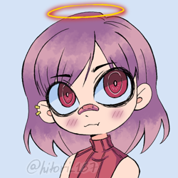 Size: 600x600 | Tagged: safe, artist:hitori157, imported from derpibooru, oc, oc:annisa trihapsari, human, bust, chibi, cute, dress up game, ear piercing, earring, halo, humanized, jewelry, nimbus, ocbetes, patch, piercing, solo