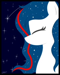 Size: 1592x2000 | Tagged: safe, artist:seafooddinner, imported from derpibooru, oc, oc only, oc:nasapone, earth pony, pony, bust, earth pony oc, eyes closed, female, mare, poster, signature, solo, space, stars