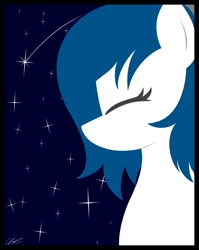Size: 1592x2000 | Tagged: safe, artist:seafooddinner, imported from derpibooru, oc, oc only, oc:spacexpone, earth pony, pony, bust, earth pony oc, eyes closed, female, mare, poster, signature, solo, space, stars