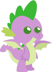 Size: 1393x1869 | Tagged: safe, artist:ponygamer2020, imported from derpibooru, spike, dragon, absurd resolution, cute, female, horn, male, pointy ponies, simple background, smiling, solo, spikabetes, tail, transparent background, vector, winged spike, wings