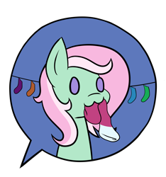 Size: 3000x3200 | Tagged: safe, artist:sassysvczka, derpibooru exclusive, imported from derpibooru, minty, earth pony, pony, :3, clothes, commission, cute, emoji, mouth hold, owo, simple background, sock in mouth, socks, solo, that pony sure does love socks, transparent background, ych result