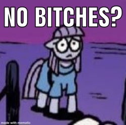 Size: 1200x1184 | Tagged: safe, idw, imported from derpibooru, maud pie, earth pony, pony, made with mematic, meme, no bitches?, vulgar, when she frowns