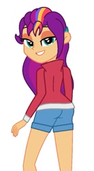 Size: 507x917 | Tagged: safe, artist:robertsonskywa1, imported from derpibooru, sunny starscout, human, equestria girls, ass, bedroom eyes, butt, equestria girls-ified, female, g5, g5 to equestria girls, generation leap, simple background, solo, sunny starbutt, white background