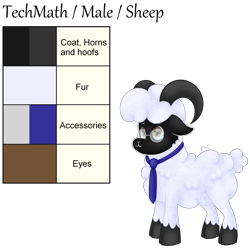 Size: 2500x2500 | Tagged: safe, artist:vivi's corner, imported from derpibooru, oc, oc only, oc:techmath, sheep, fluffy, horns, reef, simple background, solo, transparent background