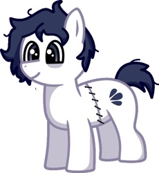 Size: 638x693 | Tagged: safe, artist:sagirihimoto, imported from derpibooru, oc, oc only, oc:michel tusche, earth pony, pony, simple background, solo, stitches, white background