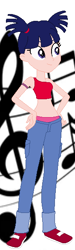 Size: 176x587 | Tagged: safe, artist:selenaede, artist:unicorngirl06, imported from derpibooru, human, equestria girls, barely eqg related, base used, clothes, crossover, denim, equestria girls style, equestria girls-ified, hand on hip, jeans, musa, music notes, pants, pigtails, shoes, tanktop, winx club