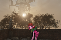 Size: 1529x991 | Tagged: safe, artist:desperius, imported from derpibooru, pinkie pie, earth pony, pony, clothes, crossover, female, game, mare, pathologic, solo