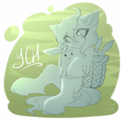 Size: 4500x4368 | Tagged: safe, artist:shinoshai, imported from derpibooru, oc, pony, rabbit, animal, auction, commission, cute, solo, your character here