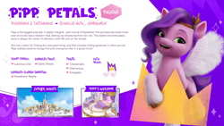 Size: 3520x1980 | Tagged: safe, imported from derpibooru, pipp petals, pegasus, pony, behind the scenes, female, g5, mare, my little pony 2022 | core brand asset toolkit, official, solo, text, that pony sure does love garlic bread, zephyr heights