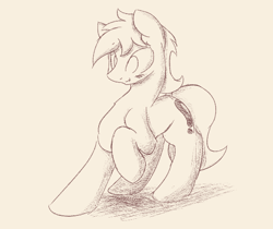 Size: 596x501 | Tagged: safe, artist:ricy, imported from derpibooru, oc, oc:anon stallion, earth pony, pony, blushing, earth pony oc, male, monochrome, shadow, sketch, solo, stallion, tail