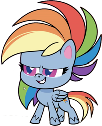 Size: 646x795 | Tagged: safe, artist:pascalmulokozi2, edit, edited screencap, imported from derpibooru, screencap, rainbow dash, pegasus, pony, my little pony: pony life, background removed, bighoof walking, female, g4.5, mare, not a vector, simple background, solo, transparent background