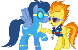 Size: 980x626 | Tagged: safe, artist:90sigma, artist:dusk2k, edit, imported from derpibooru, vector edit, spitfire, wave chill, pegasus, pony, wonderbolts academy, .svg available, background pony, blank flank, clothes, drill sergeant, female, goggles, male, mare, necktie, raised hoof, shipping, show accurate, simple background, smiling, spitfire's whistle, stallion, straight, sunglasses, transparent background, uniform, vector, wavefire, whistle, whistle necklace, wonderbolts, wonderbolts dress uniform, wonderbolts uniform