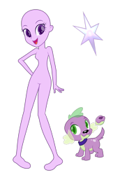 Size: 1910x2946 | Tagged: safe, artist:brooklynsentryyt, imported from derpibooru, spike, twilight sparkle, alicorn, dog, human, equestria girls, base, collar, dog collar, looking at each other, looking at someone, looking at you, open mouth, simple background, smiling, spike the dog, transparent background, twilight sparkle (alicorn)
