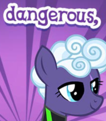 Size: 417x478 | Tagged: safe, imported from derpibooru, rolling thunder, pegasus, pony, clothes, cropped, dangerous, english, female, gameloft, mare, meme, mobile game, my little pony: magic princess, official, scar, solo, text, uniform, washouts uniform, wow! glimmer