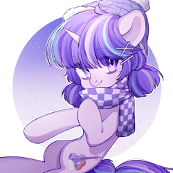 Size: 1772x1772 | Tagged: safe, artist:corpse, imported from derpibooru, oc, oc only, oc:delia ino, pony, unicorn, chinese, cute, horn, purple hair, shy, solo, unicorn oc