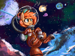 Size: 1000x750 | Tagged: safe, artist:phutashi, imported from derpibooru, oc, oc only, oc:rusty gears, pony, solo, space, spacesuit