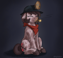 Size: 2421x2224 | Tagged: safe, artist:reddthebat, imported from derpibooru, oc, oc only, oc:number nine, earth pony, pony, bandana, cigarette, female, helmet, mare, solo