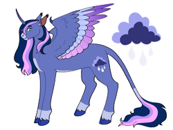 Size: 1280x960 | Tagged: safe, artist:s0ftserve, imported from derpibooru, oc, oc only, oc:stormdrop, alicorn, bat pony, bat pony alicorn, pony, bat wings, colored wings, female, horn, magical lesbian spawn, mare, multicolored wings, offspring, parent:fluttershy, parent:twilight sparkle, parents:twishy, simple background, solo, transparent background, wings