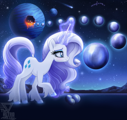 Size: 2200x2077 | Tagged: safe, artist:theretroart88, imported from derpibooru, rarity, pony, unicorn, alternate hairstyle, g5 concept leaks, glowing, glowing horn, hooves, horn, leg fluff, long mane, rarity (g5 concept leak), solo, unshorn fetlocks