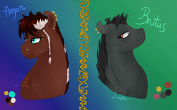 Size: 4000x2500 | Tagged: safe, artist:loopina, imported from derpibooru, oc, oc only, oc:amar, oc:brutus, pony, saddle arabian, braid, bust, ear piercing, earring, gradient background, jewelry, male, piercing, portrait, scar, stallion