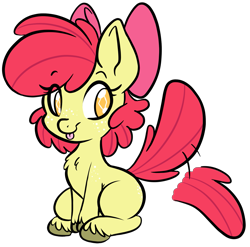 Size: 1557x1537 | Tagged: safe, artist:php156, imported from derpibooru, apple bloom, earth pony, pony, apple bloom's bow, bow, chest fluff, female, filly, foal, hair bow, motion lines, simple background, solo, tail, tail wag, tongue out, transparent background, unshorn fetlocks