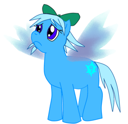 Size: 900x872 | Tagged: safe, artist:jnfproductions, imported from derpibooru, fairy, fairy pony, original species, pony, cirno, female, mare, ponified, simple background, solo, touhou, transparent background