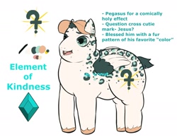 Size: 1885x1463 | Tagged: safe, artist:magoconut, imported from derpibooru, pegasus, pony, alternate elements of harmony, alternate universe, chonk, chubby, crossover, element of kindness, fat, gravity falls, hat, leopard print, male, ponified, simple background, solo, soos, stallion, white background