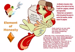 Size: 2048x1431 | Tagged: safe, artist:magoconut, imported from derpibooru, pegasus, pony, alternate elements of harmony, alternate universe, colored wings, crossover, element of honesty, female, gravity falls, hat, magazine, ponified, reading, simple background, solo, teenager, two toned wings, wendy corduroy, white background, wings, young mare