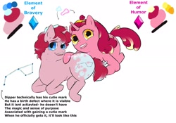 Size: 2048x1431 | Tagged: safe, artist:magoconut, imported from derpibooru, pony, unicorn, alternate elements of harmony, alternate universe, birth mark, colt, crossover, dipper pines, element of bravery, element of humor, female, filly, foal, gravity falls, mabel pines, male, siblings, simple background, twins, white background
