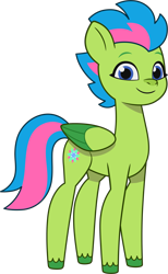 Size: 2167x3519 | Tagged: safe, imported from derpibooru, pegasus, pony, spoiler:tyts01e44, background pony, blue eyes, female, g5, looking at you, luminous dazzle, mare, my little pony: tell your tale, reference, secret ad-mare-er, simple background, slim, solo, thin, transparent background