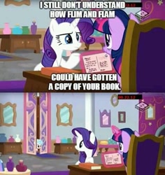 Size: 480x508 | Tagged: safe, edit, edited screencap, imported from derpibooru, screencap, cozy glow, rarity, twilight sparkle, alicorn, pegasus, pony, unicorn, boomerang (tv channel), caption, comic, glowing, glowing horn, horn, image macro, impact font, magic, magic aura, needs more jpeg, screencap comic, telekinesis, text, trio, twilight sparkle (alicorn)