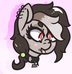 Size: 654x671 | Tagged: safe, artist:lazerblues, imported from derpibooru, oc, oc:kitkat, earth pony, pony, collar, ear piercing, piercing