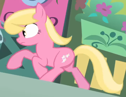 Size: 451x348 | Tagged: safe, imported from derpibooru, screencap, lily, lily valley, earth pony, pony, bridle gossip, season 1, background pony, cropped, female, flower shop, galloping, mare, panicking, running, solo, solo focus