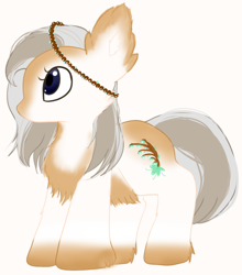 Size: 682x775 | Tagged: safe, artist:anonymous, oc, oc only, pony, chest fluff, ear fluff, female, jewelry, mare, no mouth, simple background, snowpony (species), solo, taiga pony, white background